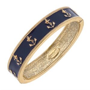 Bella Canvas Gold and Navy Anchor Bracelet